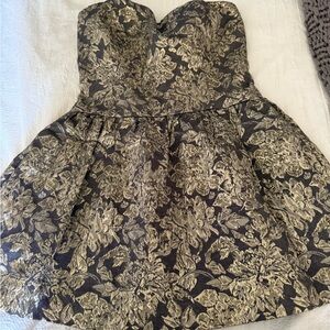 Forever 21 Black and Gold Floral Mini Dress